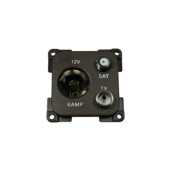 Steckdose 12V+ant+sat.Braun C-line