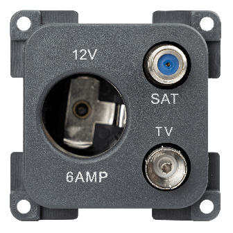Steckdose 12V+ant.+sat. anthrazit C-line