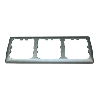 Abdeckrahmen dreifach Silber Opal