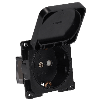 C-Line Steckdose Schuko Modular schwarz+flap