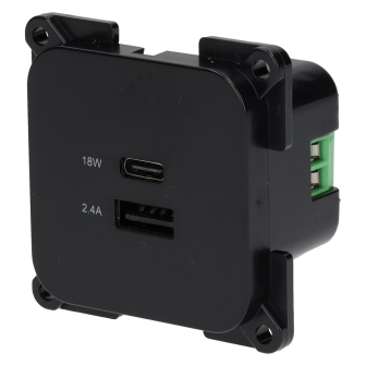 C-line USB A+C viereckig schwarz