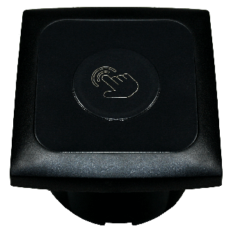 Opal dimmer schwarz mit Abdeckrahmen und Isodose