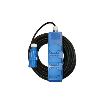 Gehause mit 3 Schucko st.dose +20m.neopr. kabel 3x1,5+CEE.st