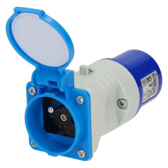Adapter CEE plug - Schuko socket pin earth verpakt