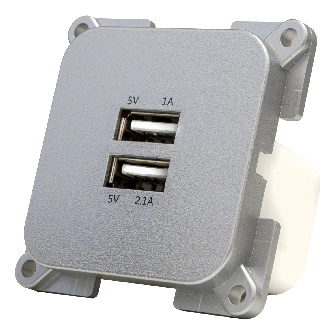 C-line USB viereckig 3.1A silber