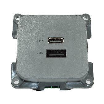 C-line USB A+C viereckig Silber