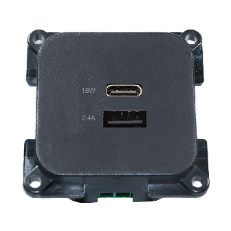 C-line USB A+C viereckig antraciet