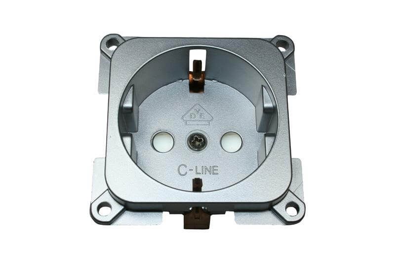 C-LINE STECKDOSE SILBER