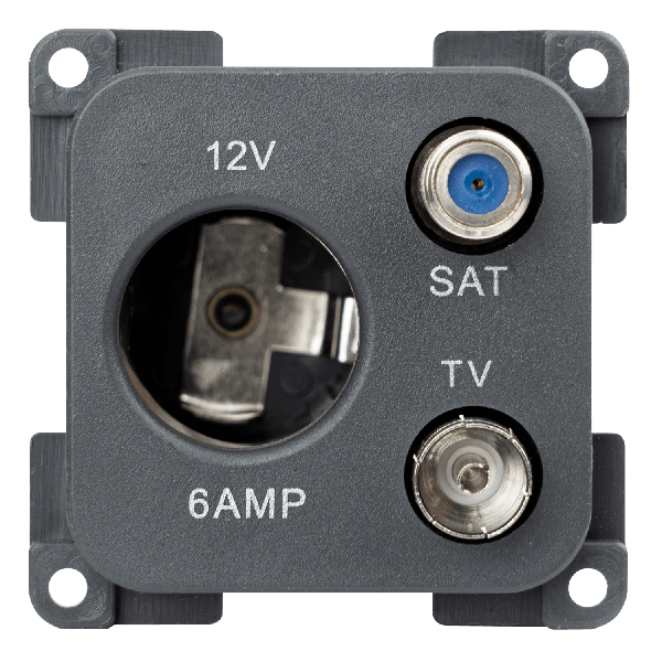 C-Line Steckdose 12V mit Antenna und Satellite anthrazit - verpackt