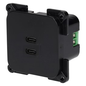 C-Line 2x USB-C Ladebuchse schwarz - verpackt