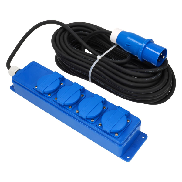 Quatro Unit CEE 4-fach Schuko Steckdosenleiste mit 20m Kabel und CEE Stecker