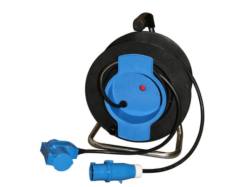 Kabeltrommel 50m Neopren Verlängerungskabel 3x 1.5mm² - CEE Stecker und Winkelkupplung