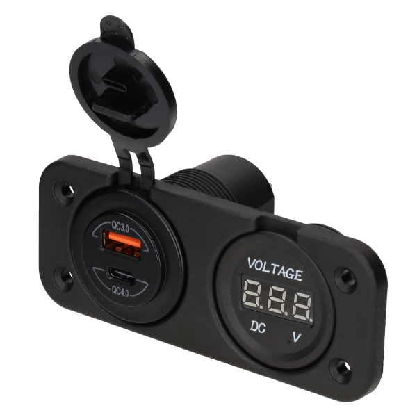 Power Line 12 Volt Einbausteckdose mit USB-A + USB-C
