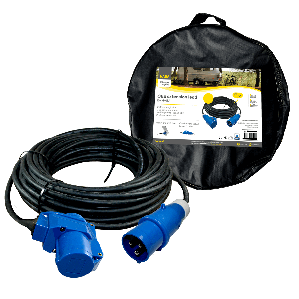 25m Verlängerungskabel CEE Stecker und Winkelkupplung - Neopren 3x 2.5mm² - in Tasche