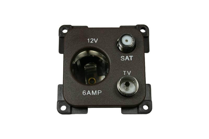 C-Line Steckdose 12V und Antenna/Satellite braun - verpackt