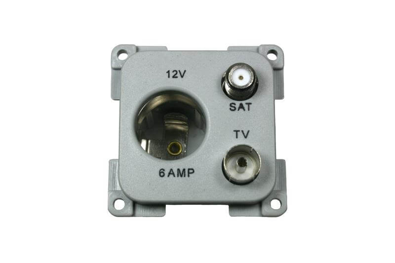 C-Line Steckdose 12V und Antenna/Satellite grau