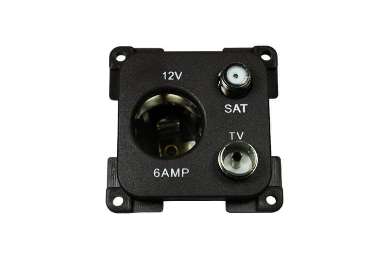 C-Line 12V Steckdose mit Antenne und Satellitenanschluss schwarz