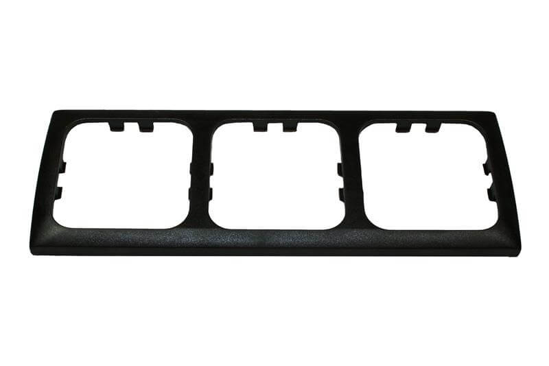 Opal Rahmen 3-fach für Steckdosen und Schalter schwarz