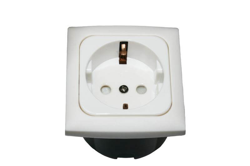 C-Line Schuko Steckdose 230V für Wohnwagen mit Opal Rahmen weiss - verpackt