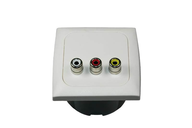 C-Line Audio/Video Steckdose mit Opal Rahmen weiss - ohne Verkaufsverpackung