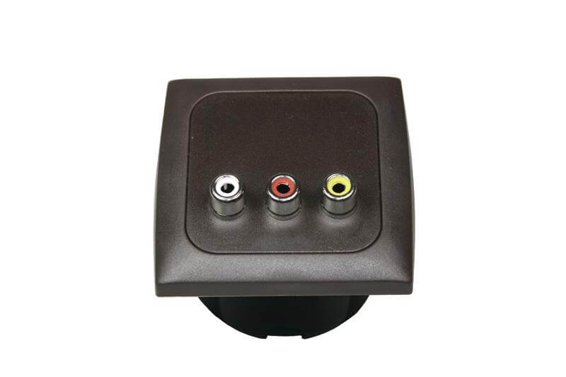 C-Line Audio/Video Steckdose mit Opal Rahmen braun