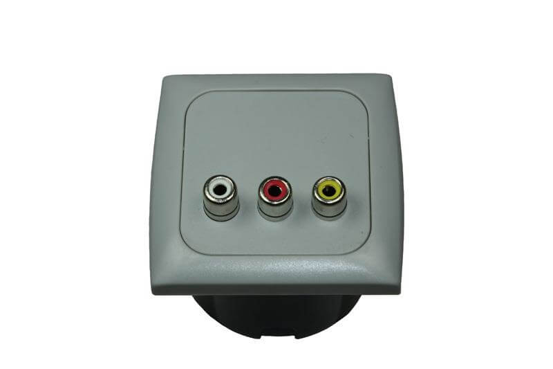 C-Line Audio/Video Steckdose mit Opal Rahmen grau - ohne Verkaufsverpackung