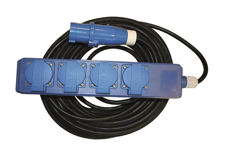 Quatro Unit CEE 4-fach Schuko Steckdosenleiste mit 20m Kabel und CEE Stecker