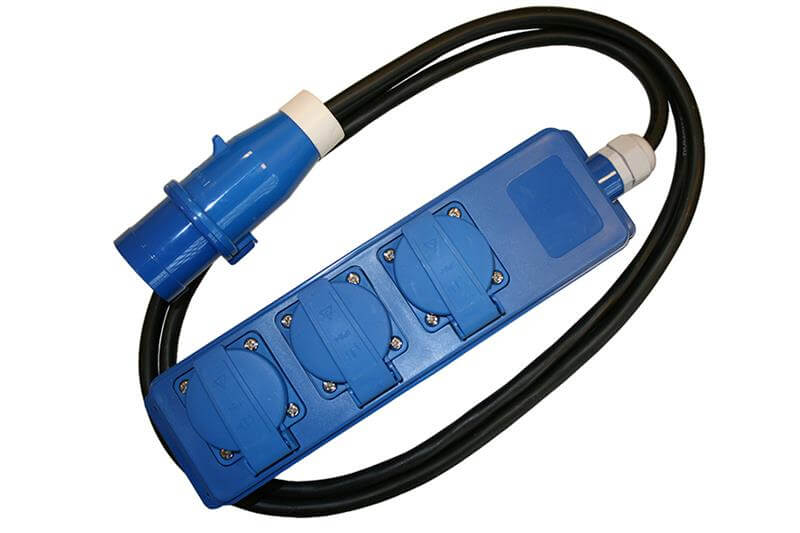 Gehause mit 4Schucko st.dose +1.5m.neopr. kabel 3x1,5+CEE.st - Teun